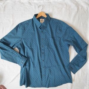 NEW Blake Shelton Lands End Mens Button Down Shirt Size XL Tall Blue Bird Goose